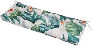 Fresh Fab Finds Bench Seat Cushion Waterproof 51x19in w/ Ties - Multicolored - One size