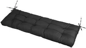 Fresh Fab Finds Bench Seat Cushion Waterproof 51x19in w/ Ties - Black - One size