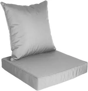 Fresh Fab Finds Outdoor Seat Cushion Set Waterproof Removable Cover - Silver Gray - One size