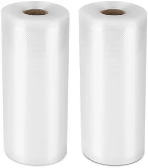 Fresh Fab Finds 2 Rolls Vacuum Sealer Bags 10.82inx49ft BPA Free - White - Large