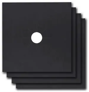 Fresh Fab Finds 4-Pack Nonstick Burner Protector Liner Reusable - Black - One size
