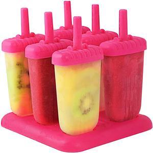 Fresh Fab Finds 6Pcs Reusable Ice Pop Maker DIY Popsicle Mold - Hot Pink - One size