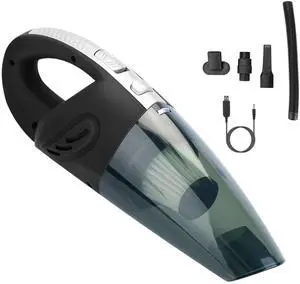 Fresh Fab Finds Cordless Handheld Vacuum Powerful Suction w/ Hose Brush - Black - One size