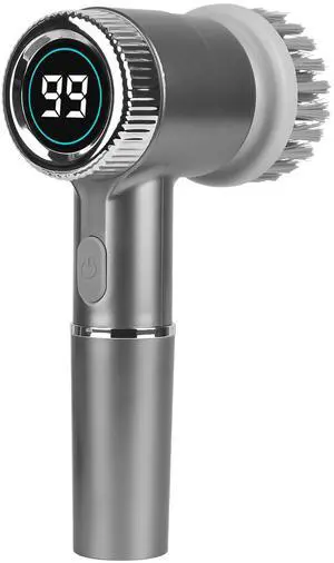 Fresh Fab Finds Cordless Spin Scrubber, 5 Heads, 3 Speeds, IPX7 Waterproof - Gray Fresh Fab Finds Cordless Spin Scrubber, 5 Heads, 3 Speeds, IPX7 Waterproof - Gray