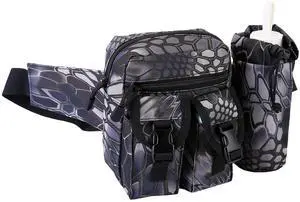 Fresh Fab Finds Tactical Waist Bag w/ Bottle Pouch for Outdoor Sports - Black - One size Fresh Fab Finds Tactical Waist Bag w/ Bottle Pouch for Outdoor Sports - Black - One size