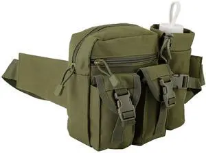 Fresh Fab Finds Tactical Waist Bag w/ Bottle Pouch for Outdoor Sports - Green - One size Fresh Fab Finds Tactical Waist Bag w/ Bottle Pouch for Outdoor Sports - Green - One size