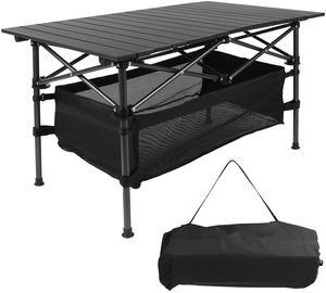 Fresh Fab Finds Folding Camping Table Roll-up Aluminum BBQ Desk - Black - One size