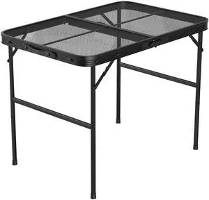 Fresh Fab Finds Camping Table Adjustable Grill Stand 88LBS Load - Black - One size