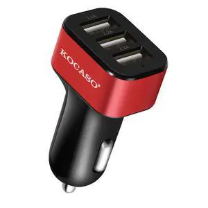 Fresh Fab Finds 30W Triple USB Car Charger - Compact - Red - One size Fresh Fab Finds 30W Triple USB Car Charger - Compact - Red - One size