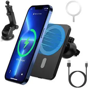 Fresh Fab Finds 15W Magnetic Wireless Car Charger for iPhone 1214 - Black - One size Fresh Fab Finds 15W Magnetic Wireless Car Charger for iPhone 1214 - Black - One size