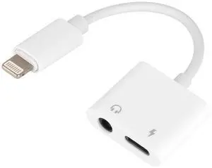 Fresh Fab Finds 2-in-1 Audio & Charger Adapter for iPhone 13/12/11 - White - One size