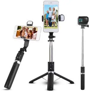 Fresh Fab Finds Wireless Tripod Selfie Stick w/ Fill Lights - Black - One size Fresh Fab Finds Wireless Tripod Selfie Stick w/ Fill Lights - Black - One size