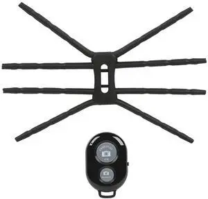 Fresh Fab Finds Flexible Spider Phone Stand w/ Remote - Black - One size Fresh Fab Finds Flexible Spider Phone Stand w/ Remote - Black - One size