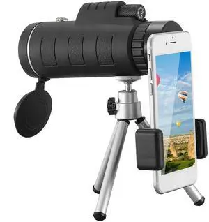 Fresh Fab Finds 40x40 HD Monocular Telescope w/ Phone Mount & Tripod - Black - One size