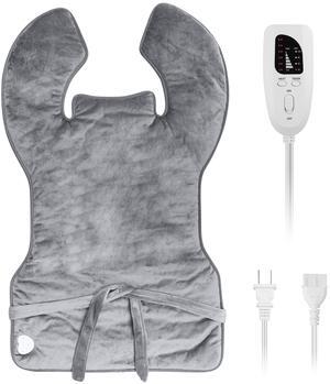 Fresh Fab Finds 36.6x22in Neck Shoulder Heating Wrap 6 Temps 4 Timers - Gray - One size