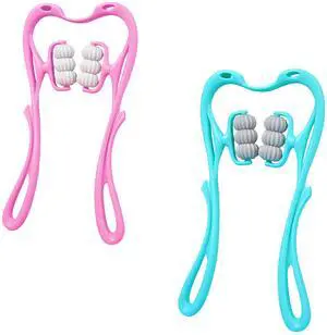 Fresh Fab Finds Neck Roller Massager 6 Balls Trigger Point - Blue - One size