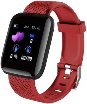 Fresh Fab Finds 1.3" Fitness Tracker IP67 Waterproof Activity Tracker Smart Bracelet w/Heart Rate Sleep Monitor Pedometer Red One size Fresh Fab Finds 1.3" Fitness Tracker IP67 Waterproof Activity Tracker Smart Bracelet w/Heart Rate Sleep Monitor Pedometer Red One size