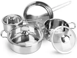 Fresh Fab Finds Induction Cookware Set Stainless Steel Fast Heat Dishwasher Safe 5-Piece Chrome One size