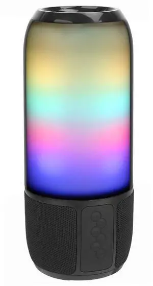 Fresh Fab Finds Portable Wireless Speaker with 6 Color Changing Lights - Loud Stereo, Radio, TWS - for Home, Outdoor, Travel - Black One size