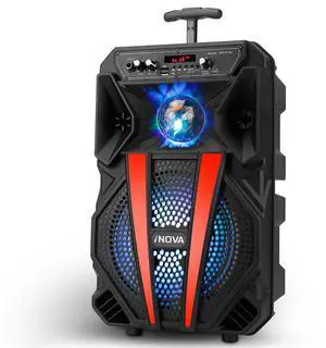 Fresh Fab Finds 8 Wireless Party Speaker Subwoofer Bass Portable TWS Party Speaker w/ Microphone Support FM Radio Remote Control MMC Car Slot LED Colorful Lights - Black One size Fresh Fab Finds 8 Wireless Party Speaker Subwoofer Bass Portable TWS Party Speaker w/ Microphone Support FM Radio Remote Control MMC Car Slot LED Colorful Lights - Black One size