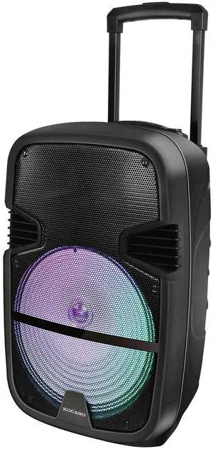 Fresh Fab Finds KOCASO Wireless Speaker Portable PA Karaoke System with 15" Subwoofer FM Radio Wired Microphone w/ DJ Lights Remote Control - Black One size Fresh Fab Finds KOCASO Wireless Speaker Portable PA Karaoke System with 15" Subwoofer FM Radio Wired Microphone w/ DJ Lights Remote Control - Black One size