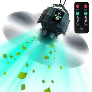 Fresh Fab Finds Portable Camping Ceiling LED Fan 10400mAh USB Battery Powered Hanging Tent Lantern Fan Power Bank with 3 Fan Speed 3 Light Brightness Smart Timer Remote - Black 10400mAh