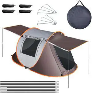 Fresh Fab Finds 3-4 Person Pop Up Tent Automatic Setup Camping Tent Waterproof Instant Setup Tent with 4 Tent Poles 2 Mosquito Net Windows Carrying Bag for Hiking Climbing - Khaki One size Fresh Fab Finds 3-4 Person Pop Up Tent Automatic Setup Camping Tent Waterproof Instant Setup Tent with 4 Tent Poles 2 Mosquito Net Windows Carrying Bag for Hiking Climbing - Khaki One size