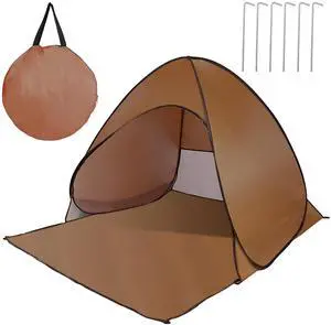 Fresh Fab Finds Pop Up Beach Tent Sun Shade Shelter Anti-UV Automatic Waterproof Tent Canopy for 2/3 Man w/ Net Window Storage Bag for Outdoor Beach Camping Fishing - Coffee One size Fresh Fab Finds Pop Up Beach Tent Sun Shade Shelter Anti-UV Automatic Waterproof Tent Canopy for 2/3 Man w/ Net Window Storage Bag for Outdoor Beach Camping Fishing - Coffee One size