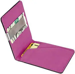 Fresh Fab Finds Unisex PU Leather Wallet RFID Blocking Slim Bifold Credit Card Holder with Money Clip Red One size