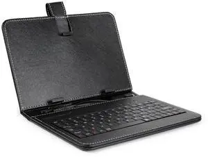 Fresh Fab Finds 7.9in Protective Keyboard Case w/ Keyboard PU Leather Back Stand Tablet Cover via USB 2.0 Cable Black One size