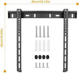 Fresh Fab Finds TV Wall Mount TV Wall Holder Bracket Support 32-65 inch Flat TV Max Hole Distance 400x400mm Hold Up To 30kg/66.14lbs Black One size