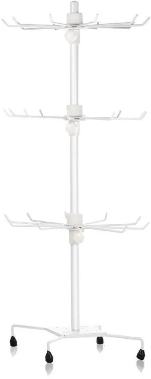 Fresh Fab Finds 3-Tier Metal Jewelry Rack 30-Hook Spinning Stand for Necklaces & Bracelets - White - One size Fresh Fab Finds 3-Tier Metal Jewelry Rack 30-Hook Spinning Stand for Necklaces & Bracelets - White - One size