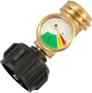 Fresh Fab Finds Propane Tank Refill Adapter w/ Gas Level Indicator for BBQ Grill, RV, Camper - Brown - One size Fresh Fab Finds Propane Tank Refill Adapter w/ Gas Level Indicator for BBQ Grill, RV, Camper - Brown - One size