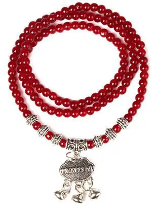 Fresh Fab Finds Red Agate Beaded Good Luck Charm Bracelet - Red - One size Fresh Fab Finds Red Agate Beaded Good Luck Charm Bracelet - Red - One size