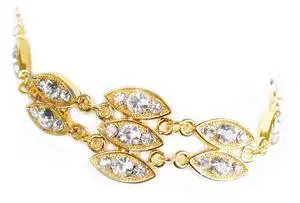 Fresh Fab Finds Noble Burnished Gold Bracelet with Bling Rhinestones Elegant Style - Brown - One size Fresh Fab Finds Noble Burnished Gold Bracelet with Bling Rhinestones Elegant Style - Brown - One size