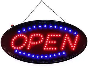 Fresh Fab Finds Ultra Bright LED Neon Open Sign 2-in-1 Flash/Normal Light Business Display - Black - One size
