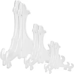Fresh Fab Finds 6Pcs Plastic Easel Display Stands for Photos, Plates, Frames, Art & Decor - White - One size