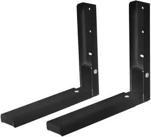 Fresh Fab Finds 2Pcs Adjustable Wall Mount Microwave Brackets Heavy Duty Carbon Steel Cradle - Black - One size