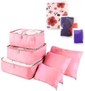 Fresh Fab Finds 9Pcs Travel Packing Cubes Water-Resistant Luggage Organizers for Clothes & Underwear - Pink - One size Fresh Fab Finds 9Pcs Travel Packing Cubes Water-Resistant Luggage Organizers for Clothes & Underwear - Pink - One size