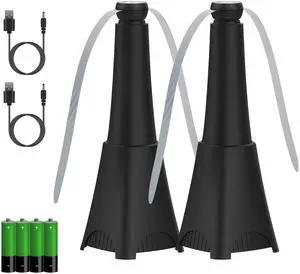 Fresh Fab Finds 2Pk Rechargeable Reflective Fly Repellent Fans with Hooks - Black - One size