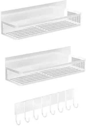 Fresh Fab Finds 3Pk Magnetic Spice Racks with Hooks for Fridge & Oven - White - One size