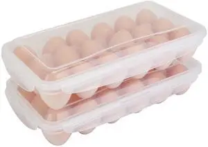 Fresh Fab Finds 2Pcs Stackable 18-Egg Holders Dishwasher Safe - White - One size