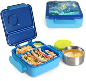 Fresh Fab Finds Kids Thermal Lunch Box with Storage Bag, 2 Compartments - Blue - One size