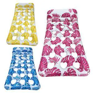 Fresh Fab Finds 3-Pack Inflatable Pool Floats with Headrest 330lbs Capacity - Multi - One size