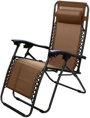 Fresh Fab Finds Zero Gravity Recliner Chair w/ Pillow 330lbs Load Capacity - Brown - 1 pc Fresh Fab Finds Zero Gravity Recliner Chair w/ Pillow 330lbs Load Capacity - Brown - 1 pc