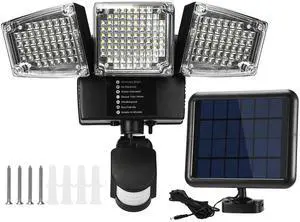 Fresh Fab Finds 188LED 1600lm Solar Security Light 270° Lighting Dusk-to-Dawn - Black - One size Fresh Fab Finds 188LED 1600lm Solar Security Light 270° Lighting Dusk-to-Dawn - Black - One size