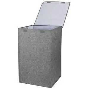 Fresh Fab Finds Foldable Laundry Hamper Basket with Lid & Handles - Gray - One size