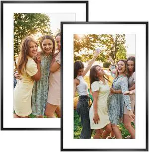 Fresh Fab Finds 2Pc 16x24in Wall Picture Frames Horizontal/Vertical Mount - Black - One size