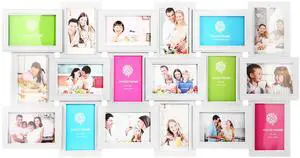 Fresh Fab Finds 12/18 Photo Collage Frame Set for 4x6in Pictures w/ Glass Cover - White - One size