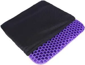 Fresh Fab Finds Gel Honeycomb Seat Cushion for Tailbone Pain Relief w/ Cover - Purple - One size Fresh Fab Finds Gel Honeycomb Seat Cushion for Tailbone Pain Relief w/ Cover - Purple - One size